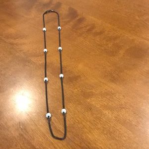 Black and silver mesh necklace